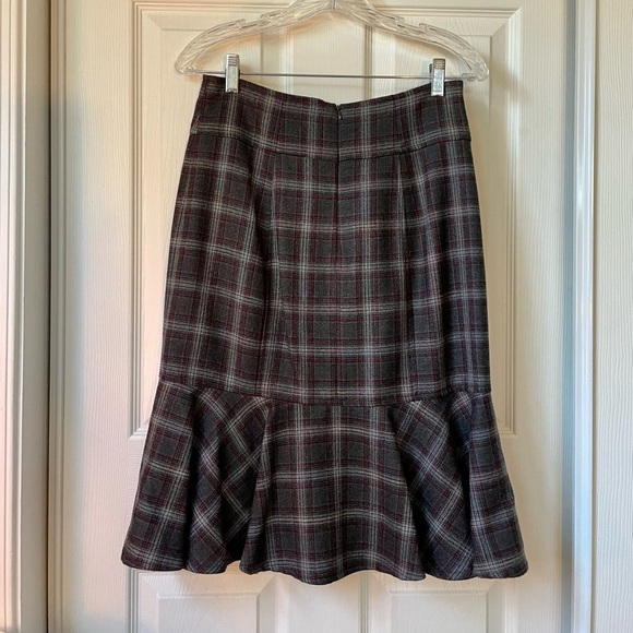 Nanette Lepore Anthropology plaid wool midi skirt NEVER WORN NWOT A+ sz 6 - Picture 7 of 14